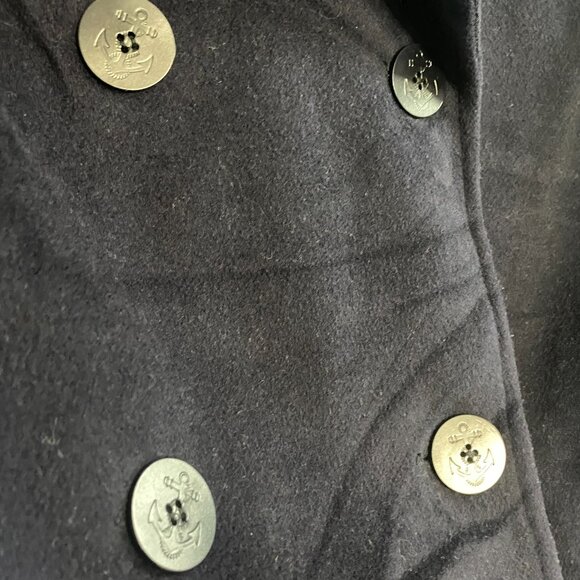 L.L. Bean Peacoat Size 20 Reg Navy Double Breasted Wool Cashmere Thinsulate - Picture 8 of 16